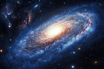 Wall Mural - fast traveling through the blue spiral galaxy filled with stars and cosmic wonders, fast traveling t