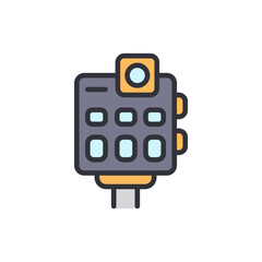 Poster - Isolated Simplified Controller Device With Square Buttons Illustration