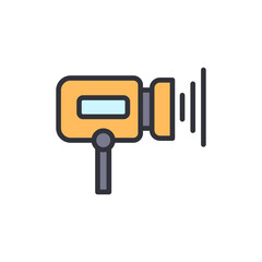 Poster - Stylized Icon Of A Film Camera With A Retro Aesthetic Design