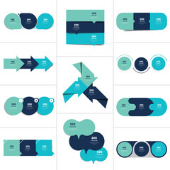 Fototapete - Three part, step infographic.