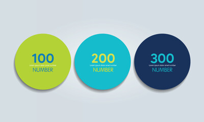 Fototapete - 3 elements scheme, diagram. Three connected circles. Infographic template.