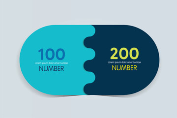 Fototapete - 2 elements scheme, diagram. Two connected circles. Infographic template.