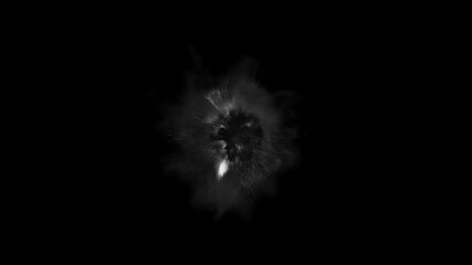 Wall Mural - abstract white energy ball or plasma sphere pulsates with chaotic light flickers on black. seamless 