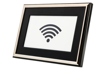 decorative picture frame featuring a wi-fi signal icon isolated with transparent background