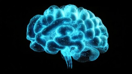 Poster - Digital Brain Visualization - Glowing Neural Network Concept for Artificial Intelligence