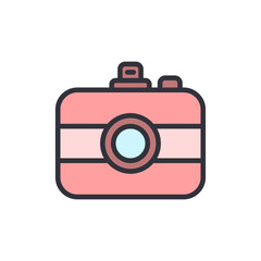 Poster - Stylized Camera Icon With Rounded Edges And A Light Color Palette
