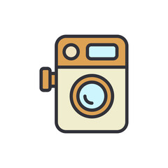 Poster - Retro Style Camera With Circular Lens For Photography Enthusiasts