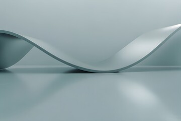 Poster - Minimalist Futuristic Wave Structure – Sleek and Abstract Metallic Design, Architecture, Design, Futurism, Minimalism, Aesthetics
