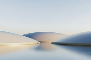 Poster - Futuristic Dome Structures – Minimalist and Architectural Concept