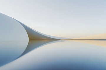 Poster - Minimalist Futuristic Wave Structure – Abstract and Symmetrical Design, Architecture, Design, Futurism, Minimalism, Aesthetics