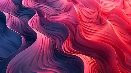 Leinwandbilder - An abstract background featuring flowing waves of pink, purple, and blue hues creating a visually stunning and dynamic texture