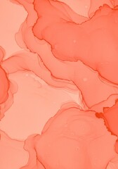 Poster - Coral Abstract Swirl Background - Fluid coral and peach abstract artwork, perfect for background or design element. Soft, flowing shapes and colors