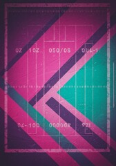 Poster - Abstract Geometric Field Design 2025-05-18 - Vibrant geometric pattern, intersecting lines, textured background, color contrast, modern design. Symbolizes dynamism, innovation, technology, speed