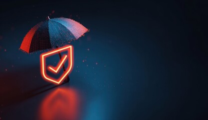 Poster - Umbrella shield protection concept for safety insurance