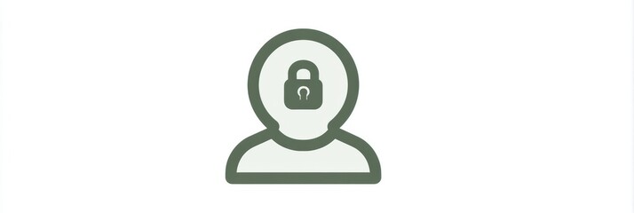 Fototapete - Facial Recognition Lock Overlay on User Avatar is Displayed in a Digital Security Interface for Enhanced Protection and Privacy Measures