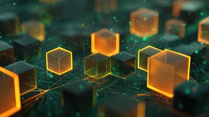 Poster - Glowing cubes network design