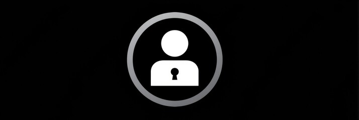 Aufkleber - Facial Recognition Lock Symbol Overlay on User Avatar Representing Enhanced Security Features for Digital Privacy