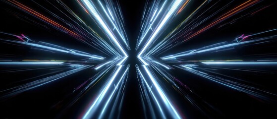 Poster - Abstract glowing light trails
