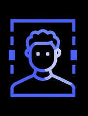Fototapete - Facial Recognition Technology Overlaying a User Avatar With Clear Top Section Highlighting Identification Features