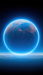 earth, glowing ring, space