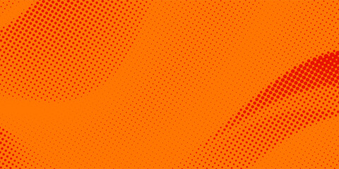 Aufkleber - Dots halftone orange color pattern gradient texture with technology digital background.