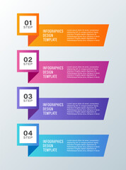 Aufkleber - Vertical infographic template. Modern infographic layout design of four steps or process
