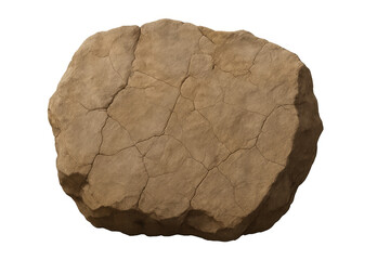 Poster - Sandstone rock with visible cracks isolated on transparent background, perfect for photo manipulations or 3d scenes