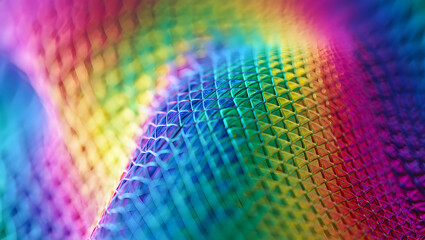 Poster - Abstract rainbow colored textured surface with small triangle shapes in a grid pattern