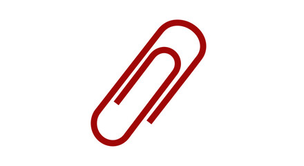 Fototapete - Abstract Red Paperclip Icon: Minimalist Graphic Design Element for Business and Office