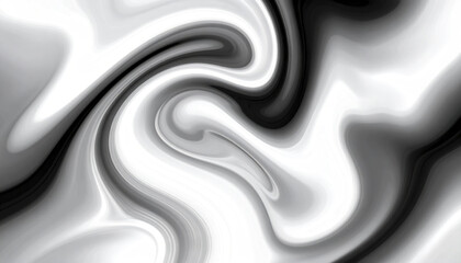 Poster - Smooth black and white abstract texture with swirling patterns evokes sense of calm