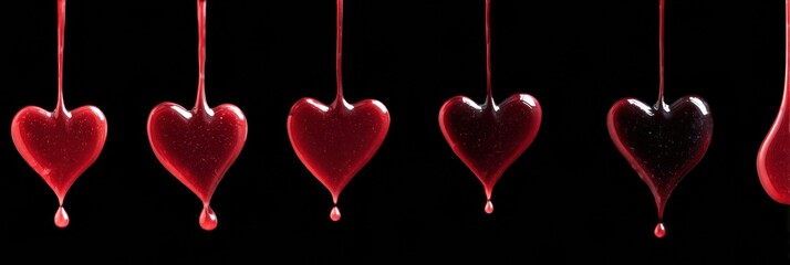Aufkleber - Blood Drop Icon Forms Heart Shape in Mid-Air, Creating a Striking Visual Representation of Love and Life in a Creative Design