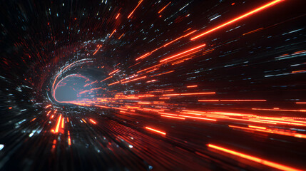 Poster - Abstract futuristic speed light technology background conveying data transfer in time space tunnel