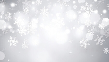 Poster - serene winter background featuring delicate snowflakes and soft bokeh lights creates magical