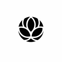 Poster - Black and white abstract lotus icon set vector illustration