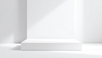 Poster - clean, minimalistic white studio backdrop with soft shadows, perfect for product display