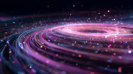 Poster - Radiant vortex of swirling light painting a mesmerizing cosmic dance on a dark expanse