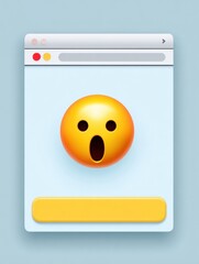 Poster - Browser Window Hijacked by Fake Alert Displaying Alarm Emoji With Blank Left Side Causing Confusion and Concern Among Users in Digital Space