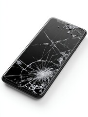 Aufkleber - Smartphone With Broken Glass and Error Popup Displayed, Minimal Details Visible on the Left Side