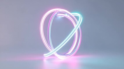 Poster - Elegant Neon Orbit Animation with Dynamic Pink and Blue Hues for Modern Visuals