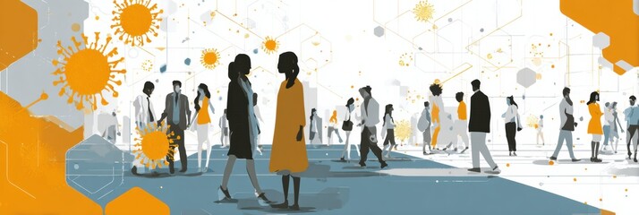 Poster - Understanding Community Immunity Benefits Through an Infographic Showcasing a Diverse Population Interacting in a Soft Network Design