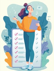 Aufkleber - Checklist Infographic for Small Wins to Elevate Daily Wellness and Improve Mental Health