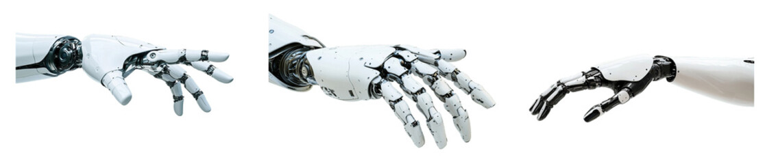 Fototapete - set of Mechanical hands in various poses isolated on transparent background