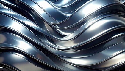 Poster - Abstract Metallic Rippled Surface Background