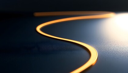Poster - An abstract representation of light flowing in a smooth curve, highlighting innovation and creativity. Ideal for themes around modern technology, design, and artistic expression.