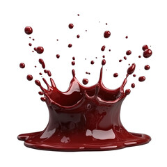 Poster - Vivid Red Liquid Splash Creating Dynamic Scene on White Background