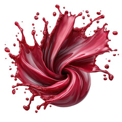 Poster - Vibrant Red Liquid Splash Swirl on a White Background