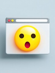 Poster - Browser Window Hijacked by Fake Alert Featuring Alarm Emoji and Empty Left Side for Scam Warning