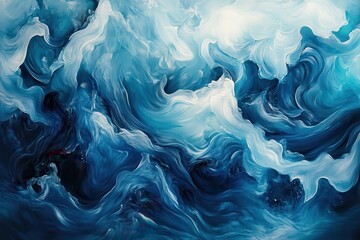 Poster - Rippling waves create dynamic aqua abstract patterns in flowing water, evoking a sense of movement and tranquility under natural light during a serene time of day