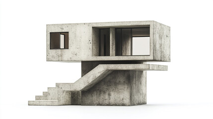 Poster - Modern concrete house design with unique architecture and clean lines
