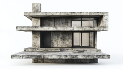Poster - Modern concrete house design with minimalist aesthetic and unique structure